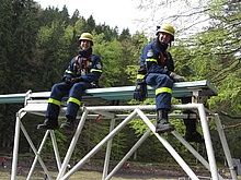 Nach der Demonatge der Geländer des Sprungturmes am Füssener Mittersee